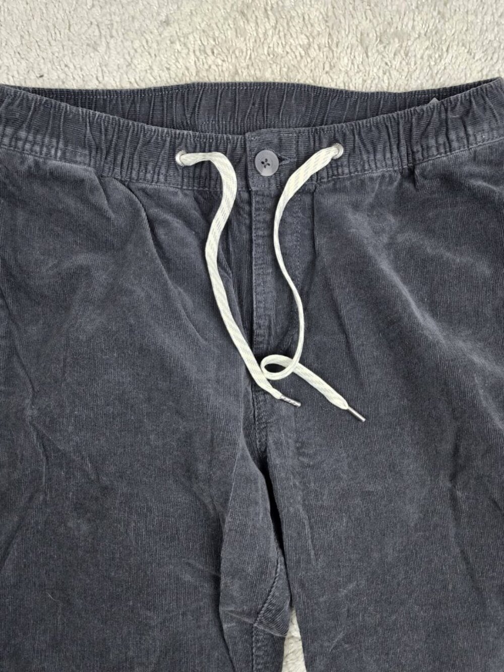 Vuori Optimist Corduroy Pants Mens V440 Grey Casual Drawstring Waist Small S USA - Picture 4 of 8